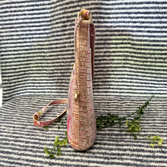 Brahmin Pink and Yellow Textured Crossbody Bag - Picture 4 of 13